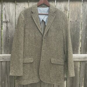 J. Crew Men's Wool Yorkshire Tweed English Herringbone Jacket by Moon Size 38R